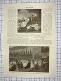 Original Old Antique Print 1901 Royal Family Prince Wales Wedding Windsor Bray