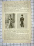 Old Antique Print 1901 Queen Wilhelmina Prince Netherlands Holland Duke 20th