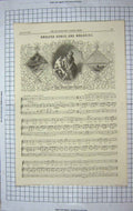 Original Old Antique Print 1856 English Song Melodies The Trusting Heart Mori