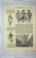 Original Old Antique Print 1844 Eton Montem Greek Page Walter Raleigh College