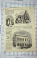 Original Old Antique Print 1848 Museum Economic Geology Sheikh Haddad Mohammed