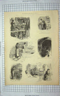 Original Old Antique Print 1884 Staffordshire Pottries Wheel Oven-House Ewers