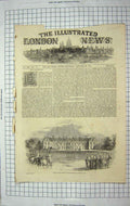 Old Antique Print 1845 Queen Arriving Strathfieldsaye England Berkshire 19th