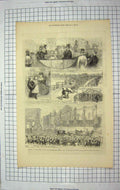 Original Old Antique Print 1880 Wandsworth Putney Hammersmith Princess Wales