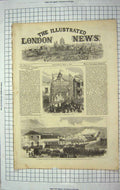Old Antique Print 1867 Triumphal Arch Castle Street Dover Priory Station 19th