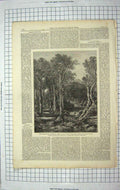 Original Old Antique Print 1867 Paris Art Exhibition Wood Trees George Chester