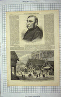 Old Antique Print 1867 Rev. Milman Bishop Calcutta Russian Cottages Park 19th