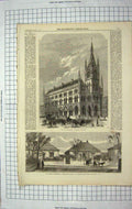 Old Antique Print 1867 Exchange Bradford Yorkshire Fenian Ireland Dublin 19th