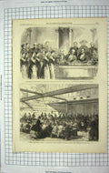 Old Antique Print 1867 Prince Wales Welsh Charity Schools Deptford Poor 19th