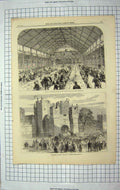 Antique Old Print *3713 1867 Banquet Alnwick Castle Lord Warkworth Children