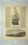 Old Antique Print 1867 Fountain Marquis Lansdowne Palace Jugmunder India 19th