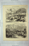 Old Antique Print 1867 Reform Hyde Park Police Grenadier Guards Barracks 19th