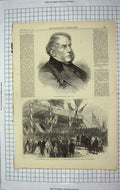 Old Antique Print 1867 Archibald Alison Lord Warkworth Prudhoe Hospital 19th
