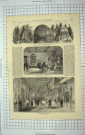 Original Old Antique Print 1867 Paris Jakouts Kirgheses Russian Cottag Stables