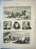 Old Antique Print 1873 Iceland Wedding Procession Priest Bride Marriage 19th