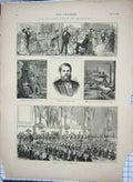 Original Old Antique Print 1873 Cutler Feast Sheffield Osborn Clyde Steel Works