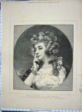 Original Old Antique Print 1874 Portrait Mrs Braddyll Beautiful Woman Victorian