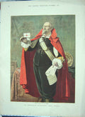 Original Old Antique Print 1880 Colour Portrait Man Reading Letter Nicol 19th