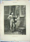 Old Antique Print 1876 Seymour Lucas Fine Art Men Art Paintings Pictures 19th
