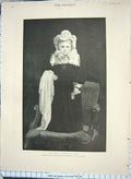 Original Old Antique Print 1898 Hayllar Fine Art Littl Girl Dressed Queen Mary