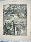 Old Antique Print 1898 Bank France Notes Hall Collecting Clerks Bullion 19th