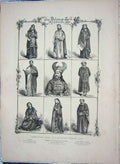 Old Antique Print 1870 Bavarian Passion Play Flunger Diemer Lang Allinger 19th