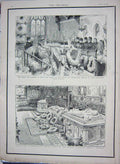 Old Antique Print 1892 Prince Wales Sandringham Church Magdalene Windsor 19th