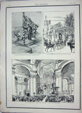 Original Old Antique Print 1892 Service Paul'S Cathedral Palace Berlin Windsor