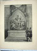 Old Antique Print 1872 Monument 42Nd Highlanders Army Dunkeld Cathedral 19th
