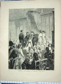 Original Old Antique Print 1872 Children Crowning Rosiere Nanterre Paris France