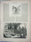 Original Old Antique Print 1870 Prison Chicago Ratting Paris Dog Show Hunting