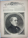 Original Old Antique Print 1870 Portrait Lord Clarendon 19th Century