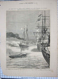 Old Antique Print 1875 Prince Wales Ship Osborne India Pekin Suez Canal 19th