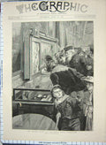 Original Old Antique Print 1891 Nelson Relics Royal Naval Exhibition Barnes Art