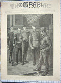 Original Old Antique Print 1894 Recruiting Sergeants Siers Trafalgar London