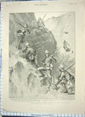 Old Antique Print 1898 Buner Expedition Tanga Pass Kent Regiment War Army 19th