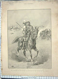 Original Old Antique Print 1898 War Soudan Battle Atbara 7Th Hussars Egypt Army