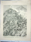 Original Old Antique Print 1898 Tanga Pass Royal West Kent Siers War Battle