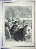 Original Old Antique Print 1892 Sandringham Tenants Church St. Mary Magdalene