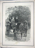 Original Old Antique Print 1892 John Charlton Fine Art Romanc Horse Carriage