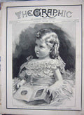Original Old Antique Print 1892 Portrait H.R.H. Duke Clarence Avondale 19th