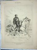 Original Old Antique Print 1875 Balaklava Charge Sier Horse War George Thomas