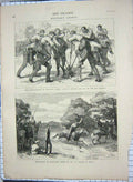 Old Antique Print 1875 Military Sports Polo Woolwich Hussars Bengal War 19th