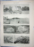 Old Antique Print 1893 War Brazil Cutter Racer Matozo Chamber Commerce 19th