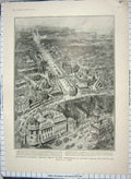 Old Antique Print 1905 Birds-Eye View Kingsway Death Nelson Westminster 20th