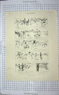 Original Old Antique Print 1898 Comedy Sketches Huntsman Horse Hunting Sport