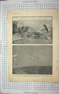 Original Old Antique Print 1916 French Battle Plane German Fokker Aeroplane War