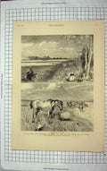 Original Old Antique Print 1882 Marquis Lorne Canada Prairie Rockies Mountains