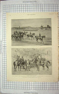 Original Old Antique Print 1894 German Army Emperor Konisberg Prussia Siers