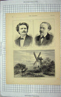 Original Old Antique Print 1872 Mill Ty Cross Wales Signor Campanini Bettini